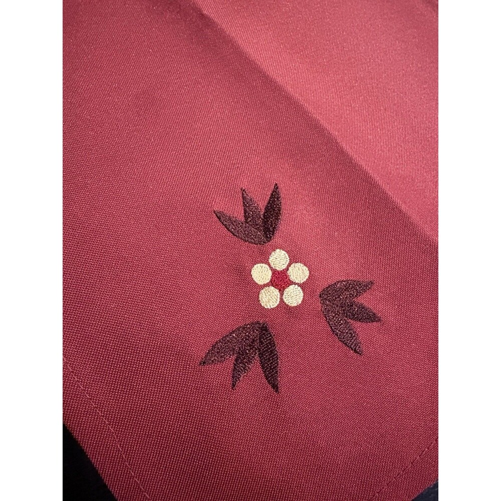 Temp-tations Old World Burgundy Napkins Set of 4 Embroidered Floral Traditional